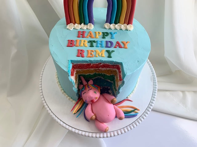 Unicorn Pooping Rainbows Cake